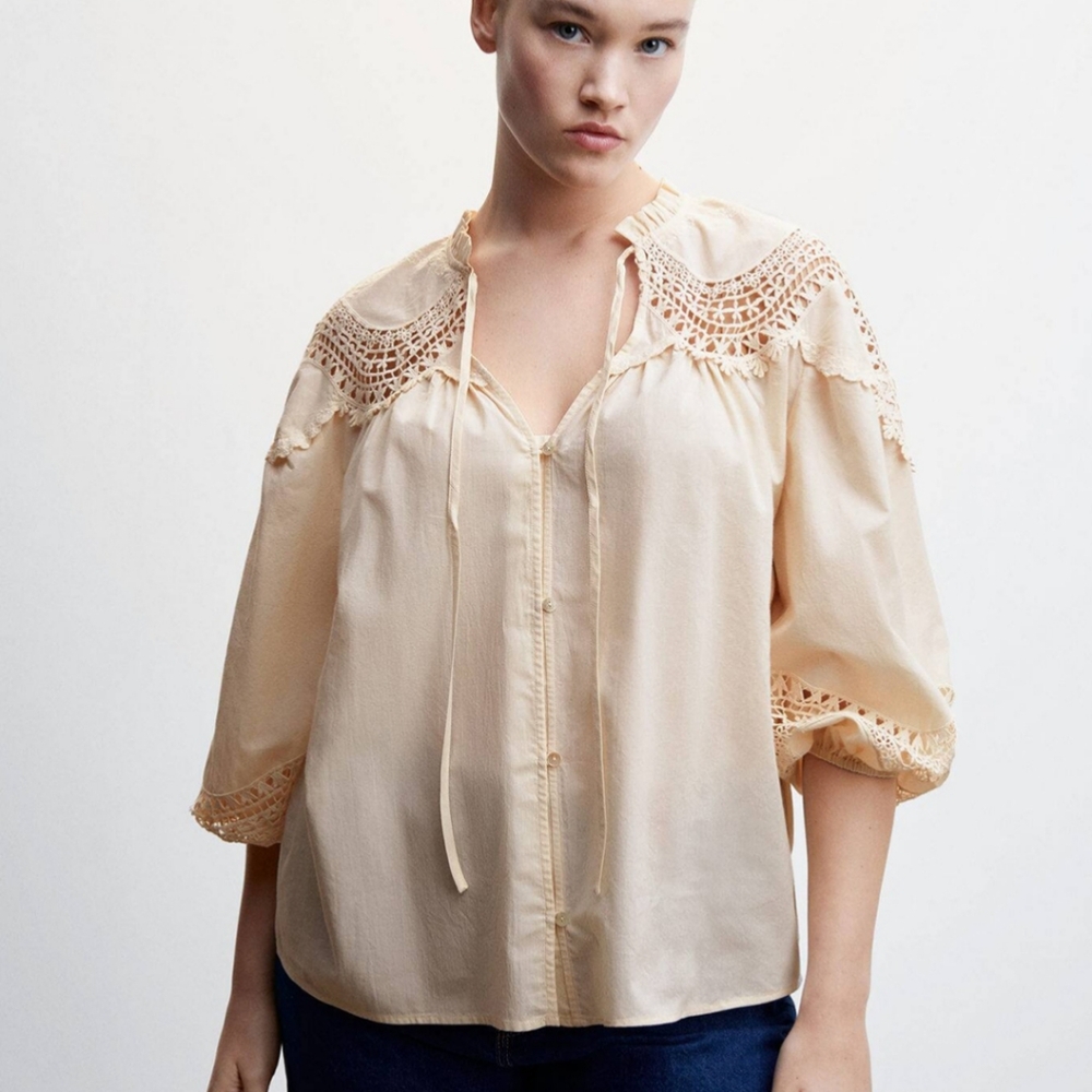 Mango Top, Cream, Size2, Excellent Condition